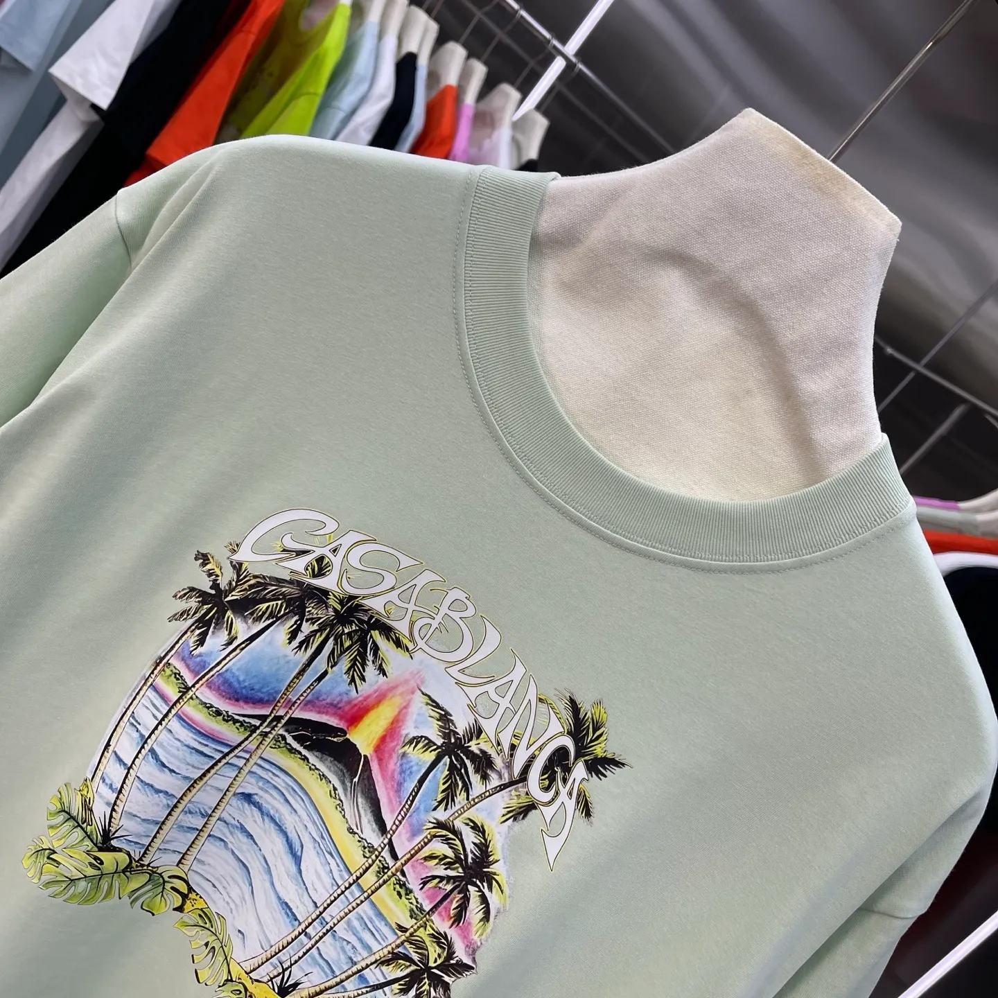 New Arrival Casablanca Classic Series T ～ ， ， 。 ， Classic ， In Stock ！ ：White Black Light Green Light Blue Pink（5 ） Size：S M L XL XXL